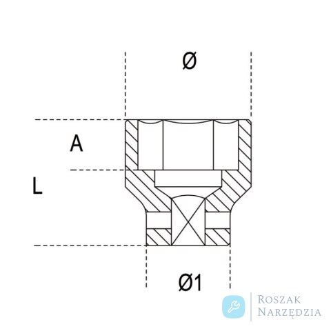 Nasadka udarowa 1/2" TORX E20, 720FTX Beta