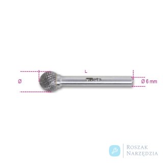 Pilnik obrotowy węglikowy kulisty 6 mm HM4, chwyt ⌀6 mm, 426MD/S Beta
