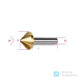 Pogłębiacz stożkowy HSS TiN 3-ostrzowy 12,4x54 mm, 426T Beta