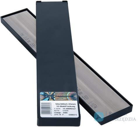 Folie metalowe,w arkuszu 50x300x0,04mm 10Bl/P H+S