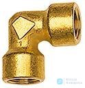Złączka katowa,z mosiadzugwint wewnętrzne /gwint wewnętrzne  G1/4" RIEGLER