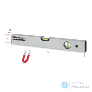 Poziomnica aluminiowa z magnesami 200 mm, 1696B Beta