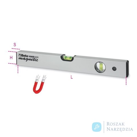 Poziomnica aluminiowa z magnesami 500 mm, 1696B Beta