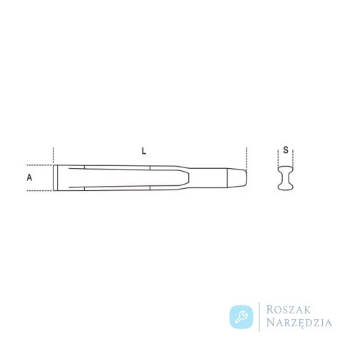 Przecinak płaski żebrowany 125 mm, 35 Beta