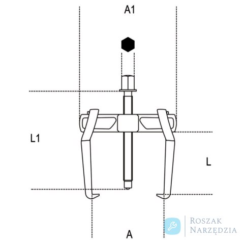 Ściągacz dwuramienny 23-100 mm, długość 130 mm, 1500N/2 Beta