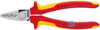 Szczypce  VDE  do zagniatania tulejek kablowych, z 2-komponentową rękojeścią 180mm 0,25-16 mm KNIPEX