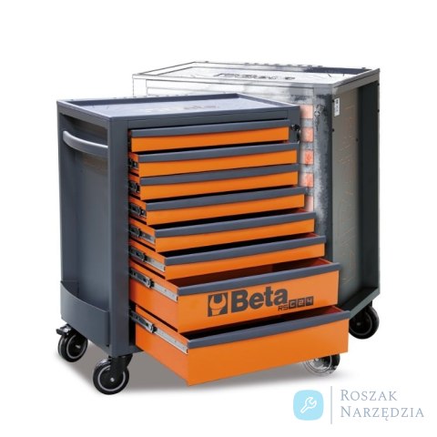 Wózek narzędziowy 8 szuflad, wzmocniony blat ABS, kolor czerwony-ciemno-szary, maks. 800 kg, RSC24/8-R Beta