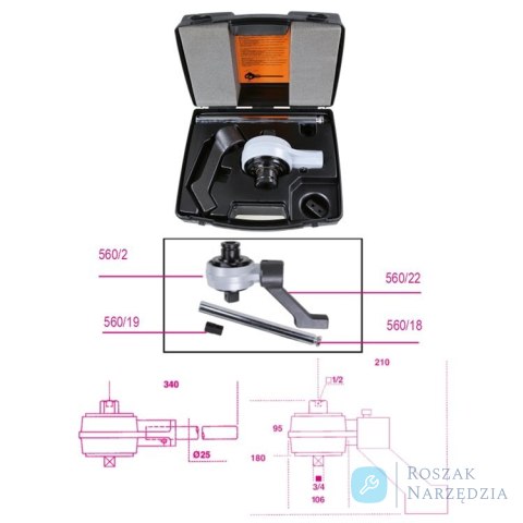 Wzmacniacz momentu przełożenie 5:1, 1300 Nm, 1/2", 3/4", 3.8 kg Beta