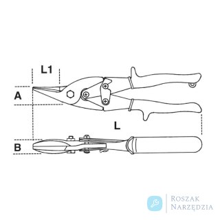 Nożyce dźwigniowe lewostronne do cięcia blachy 250 mm, 1124 Beta