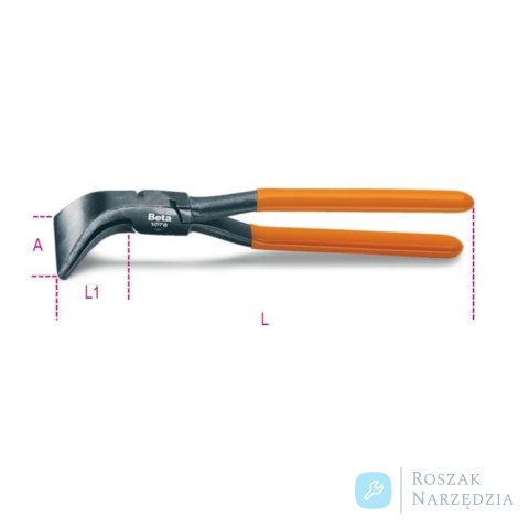 Szczypce blacharskie wygięte 280 mm, 1078 Beta