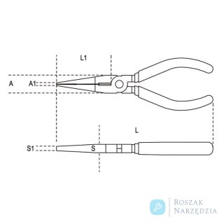 Szczypce płaskie chromowane 160mm, 1162/160 Beta