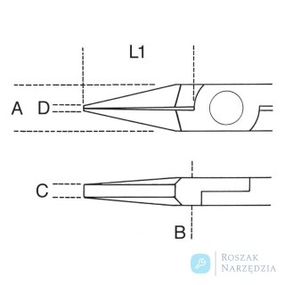 Szczypce płaskie dla elektroników 130 mm, 1171BM Beta