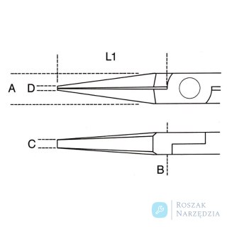 Szczypce płaskie długie dla elektroników 140 mm, 1172BM Beta