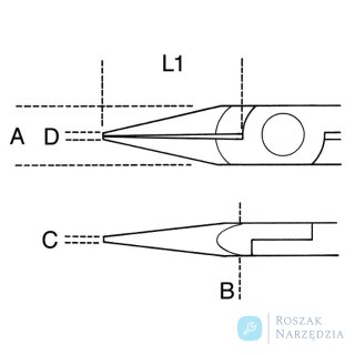 Szczypce półokrągłe dla elektroników 140 mm, 1175BM Beta