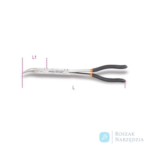 Szczypce półokrągłe odgięte o 45° długie z podwójnym przegubem 336 mm, 1009L/DP Beta