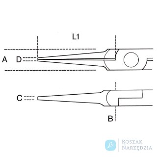 Szczypce półokrągłe dla elektroników 140mm, 1178BM Beta