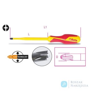 Wkrętak krzyżowo-płaski PH1 izolowany do 1000V, 1275MQ Beta