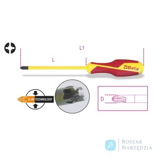Wkrętak krzyżowo-płaski PZ2 izolowany do 1000V, 1276MQ Beta
