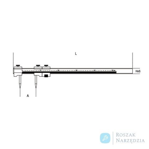 Cyrkiel drążkowy z precyzerem 500 mm, 1680/500 Beta Cyrkiel drążkowy z precyzerem 500 mm, 1680/500 Beta