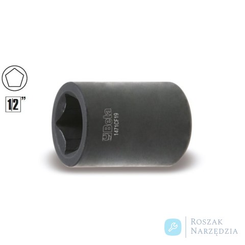 Nasadka 1/2" 5-kątna do zacisków hamulcowych 19 mm, 1471CF/19 Beta