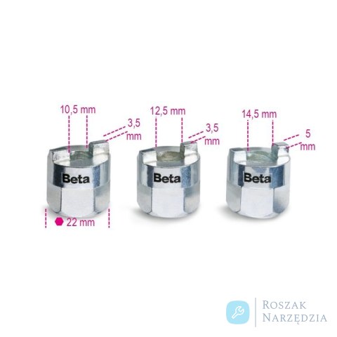 Zestaw nasadek do nakrętek mocujących amortyzator, 3-cz., 1557/S3 Beta