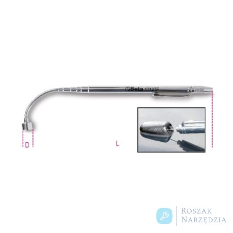 Chwytak magnetyczny teleskopowy z elastyczną głowicą 150-590 mm, 1 kg, 1712TF Beta