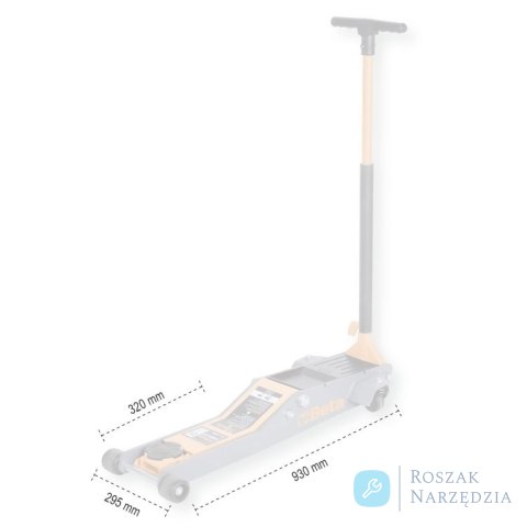 Podnośnik hydrauliczny długi DOR 2 t z 4 kółkami, 3029L/2T Beta
