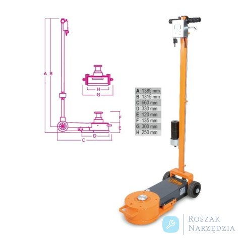 Podnośnik hydrauliczny z napędem pneumatycznym DOR 60-30-15t, 3067/60-15T Beta