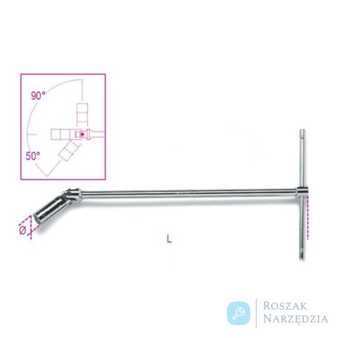 Klucz nasadowy przegubowy do świec zapłonowych 16 mm długi, 959/16 Beta