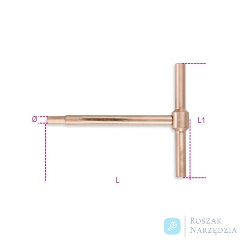 Klucz trzpieniowy typu T imbusowy nieiskrzący CU-BE 5 mm, 951BA/5 Beta Klucz trzpieniowy typu T imbusowy nieiskrzący CU-BE 5 mm, 951BA/5 Beta