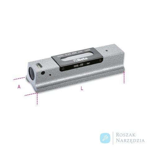 Poziomnica pryzmowa liniałowa 200 mm, dokładność 0,02 mm/m, 1699L/1 Beta