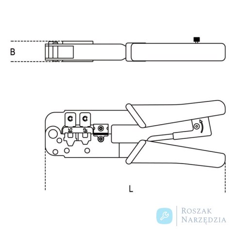 Szczypce do zaciskania końcówek kabli z mechanizmem zapadkowym, 1601/PC Beta