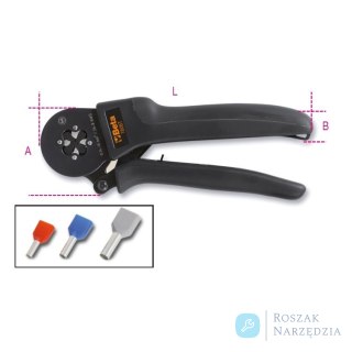 Szczypce do zaciskania końcówek kablowych tulejkowych 0.1-10 mm² (zacisk 4-kątny), 1606T Beta