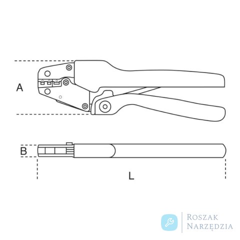 Szczypce do zaciskania nieizolowanych końcówek kablowych otwartych 0.5-6 mm², 1609A Beta