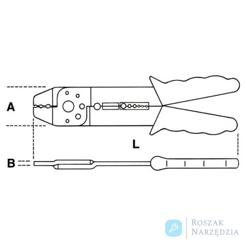 Szczypce do zaciskania nieizolowanych końcówek kablowych zamkniętych 0-8mm², 1603B Beta