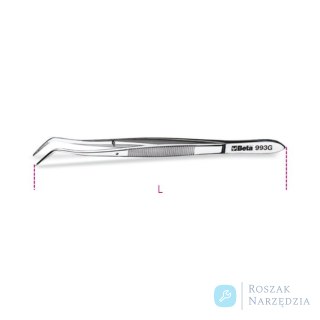 Pęseta odgięta punktowa 160 mm, 993G Beta