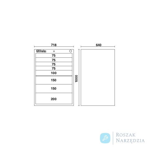 Szafka narzędziowa z 8 szufladami, szara, 3500/C35/8GM Beta