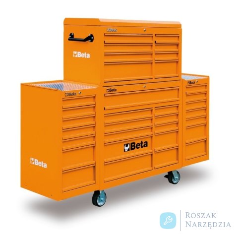 Wózek warsztatowy 3800/C38 z dwiema szafkami 3800/C38L i skrzynią 3800/C38T, pomarańczowy, 3800/C38CO Beta