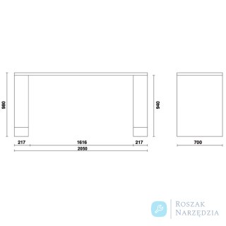 Stół warsztatowy RSC55 2050x980x700 mm, szary z pomarańczowym, 5500/C55BO/2 Beta