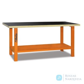 Stół warsztatowy z drewnianym blatem roboczym, szary, 5600/C56B-G Beta