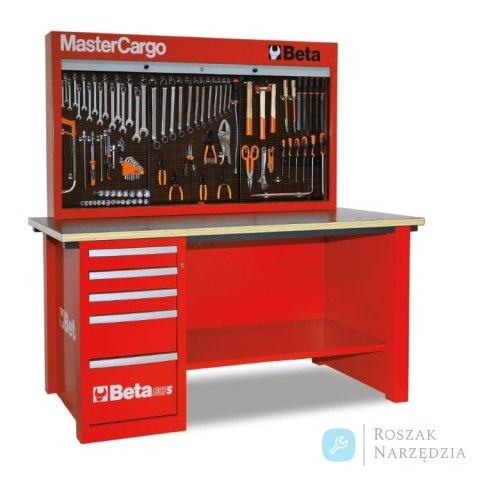 Stół warsztatowy z tablicą narzędziową MasterCargo 1800x1900x790, pomarańczowy, 5700/C57S/A-O Beta
