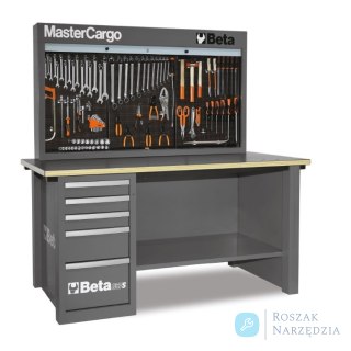 Stół warsztatowy z tablicą narzędziową MasterCargo 1800x1900x790, szary, 5700/C57S/A-G Beta