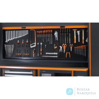 Tablica narzędziowa RSC55 z roletą 1024x2050x160 mm i zestawem 50 haków, szara z pomarańczowym, 5500/C55PSE-O Beta