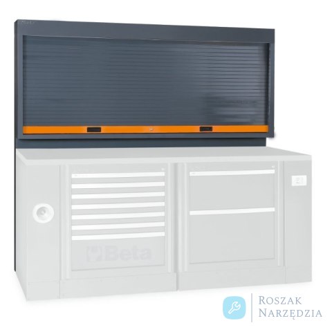 Tablica narzędziowa RSC55 z roletą i ramą montażową 1024x2050x160 mm, szara z pomarańczowym, 5500/C55PS-O Beta