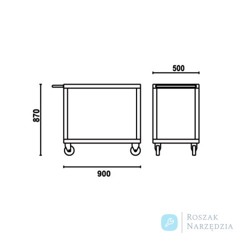 Wózek warsztatowy otwarty, 900x900x600 mm, WFL 750 kg, pomarańczowy, 5100/CP51O Beta