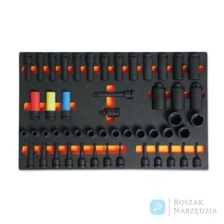 Zestaw nasadek 1/2 z akcesoriami w miękkim wkładzie profilowanym 50szt., 2450/M128 Beta