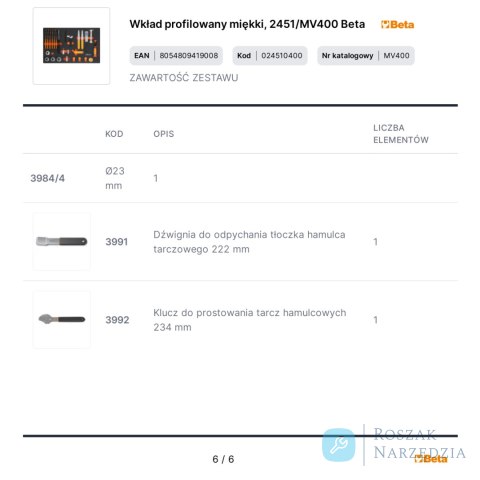 Wkład profilowany miękki, 2451/MV400 Beta