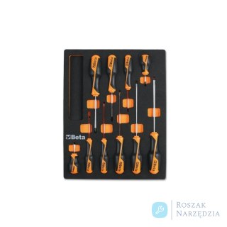 Zestaw 11 wkrętaków beta grip płaskich i krzyżowych w miękkim wkładzie profilowanym, 2450/M209