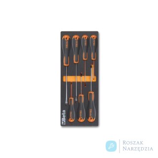 Zestaw 7 wkrętaków beta Evox płaskich w miękkim wkładzie profilowanym, 2450/M218