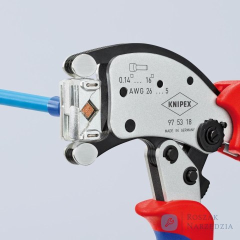 Szczypce do zagniat, do tulejek kablowych Twistor0,14-16 mm KNIPEX